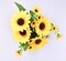 Mini Summer Sunflower Bouquet – Bright Yellow Silk Flowers with Stems & Eucalyptus for Home & DIY Decor